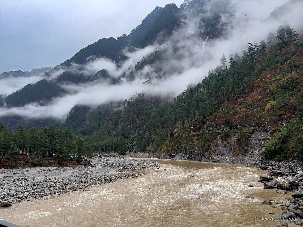 The Lohit River, a tributary of the Brahmaputra, central to Walong landscape