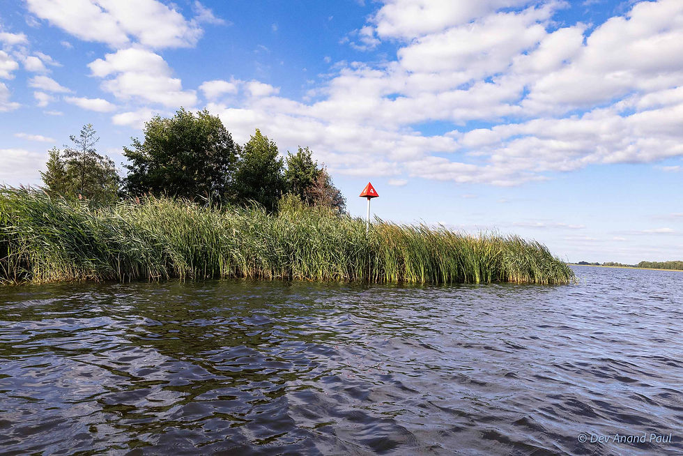 Reed-lined waterways and open landscape around Giethoorn