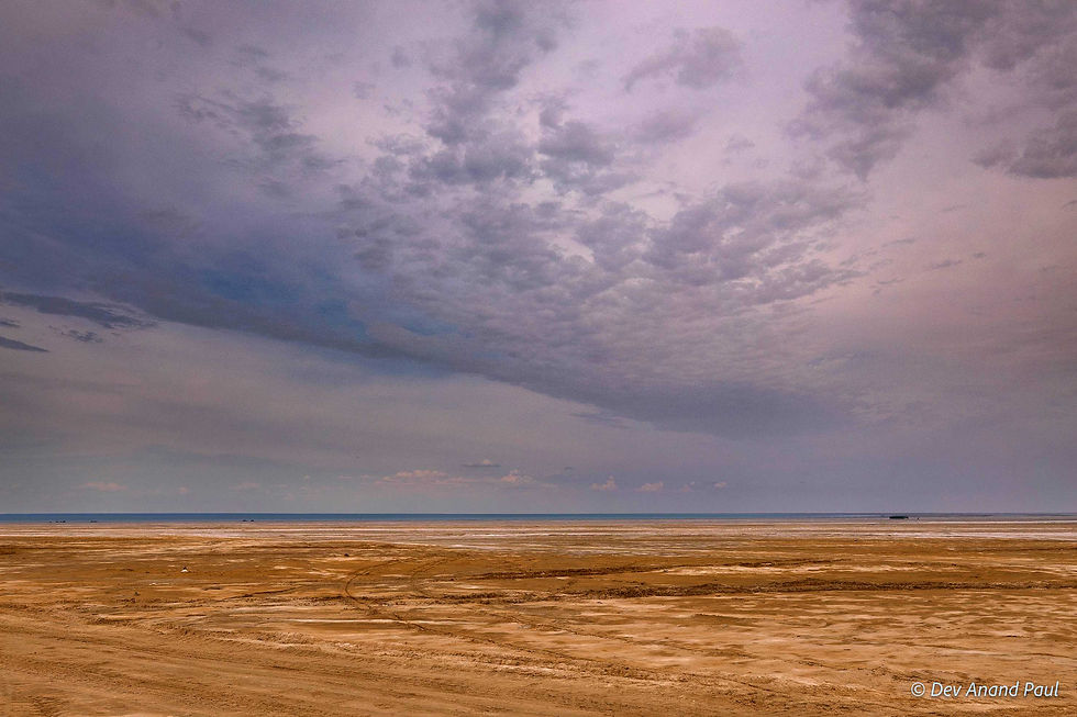 The Aral Sea viewed from the Ustyurt Plateau