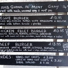 The Dog and Pheasant East Mersea - Example of our Chalk Board Meals