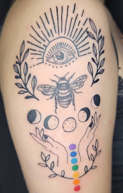 Full Shoulder Piece with Colored Chakras
