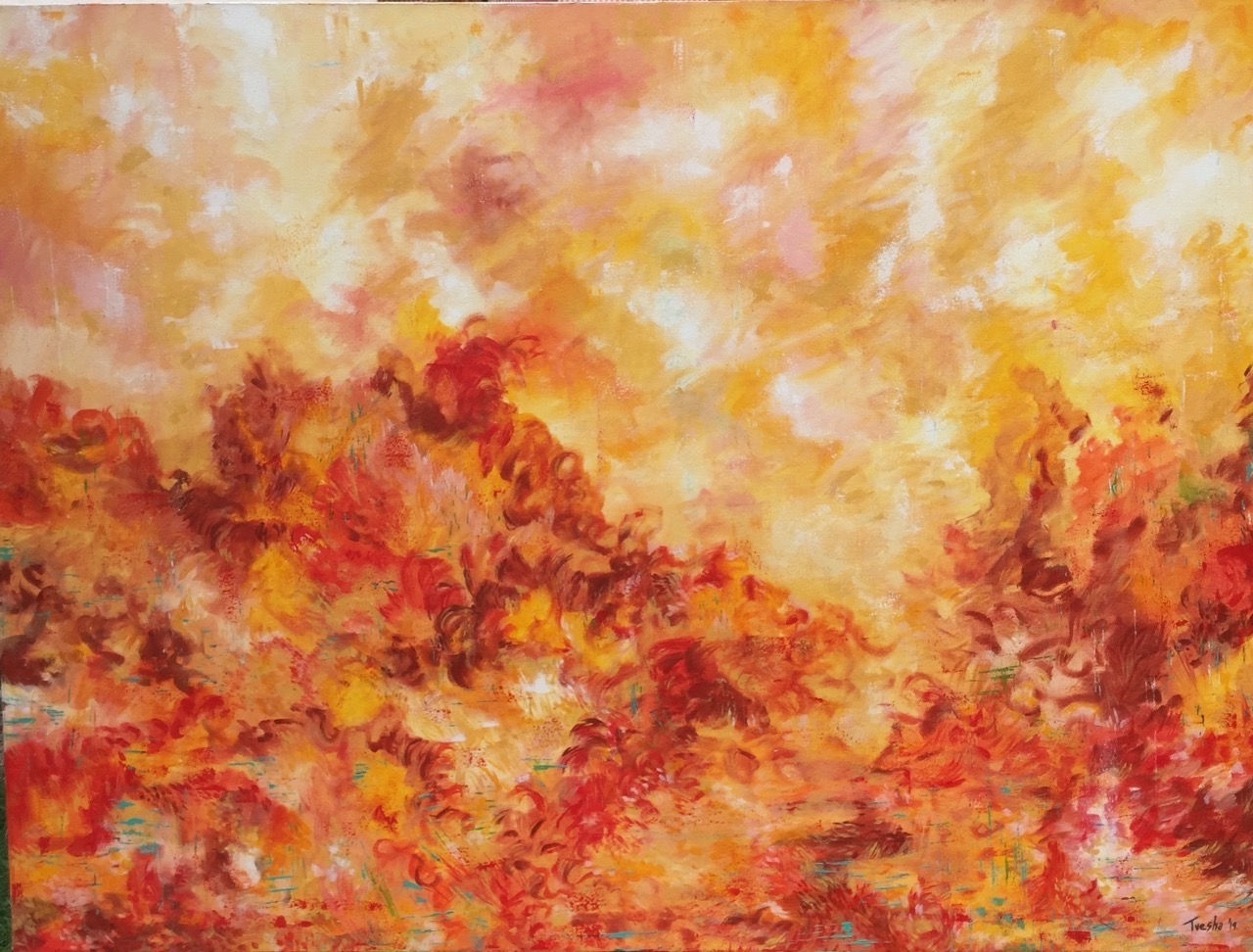 'Autumn Fever' 48 x 36 inches / 4 x 3 Ft