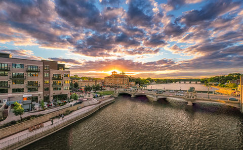 The Riverwalk at Sunset