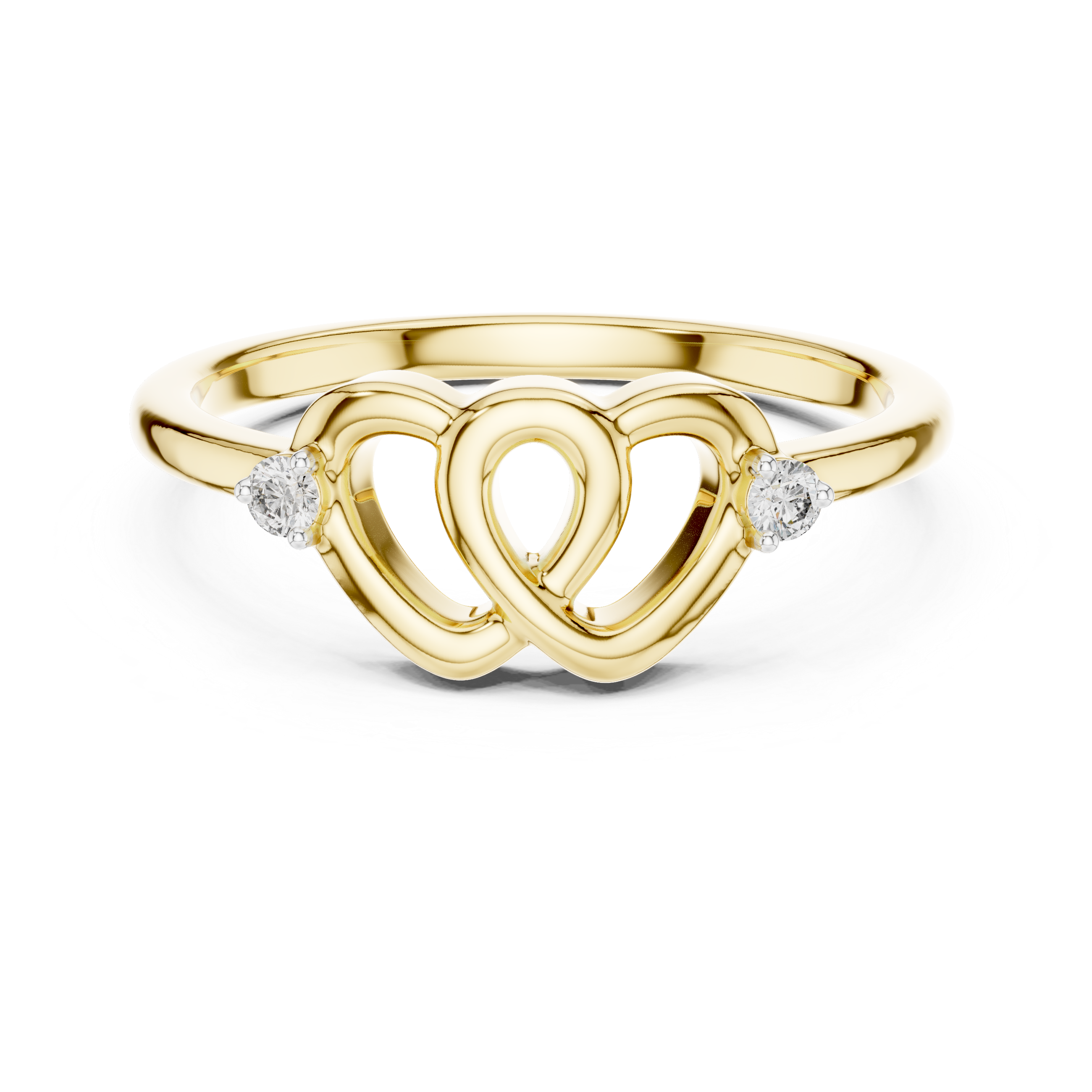 Interlocking Hearts Diamond Ring