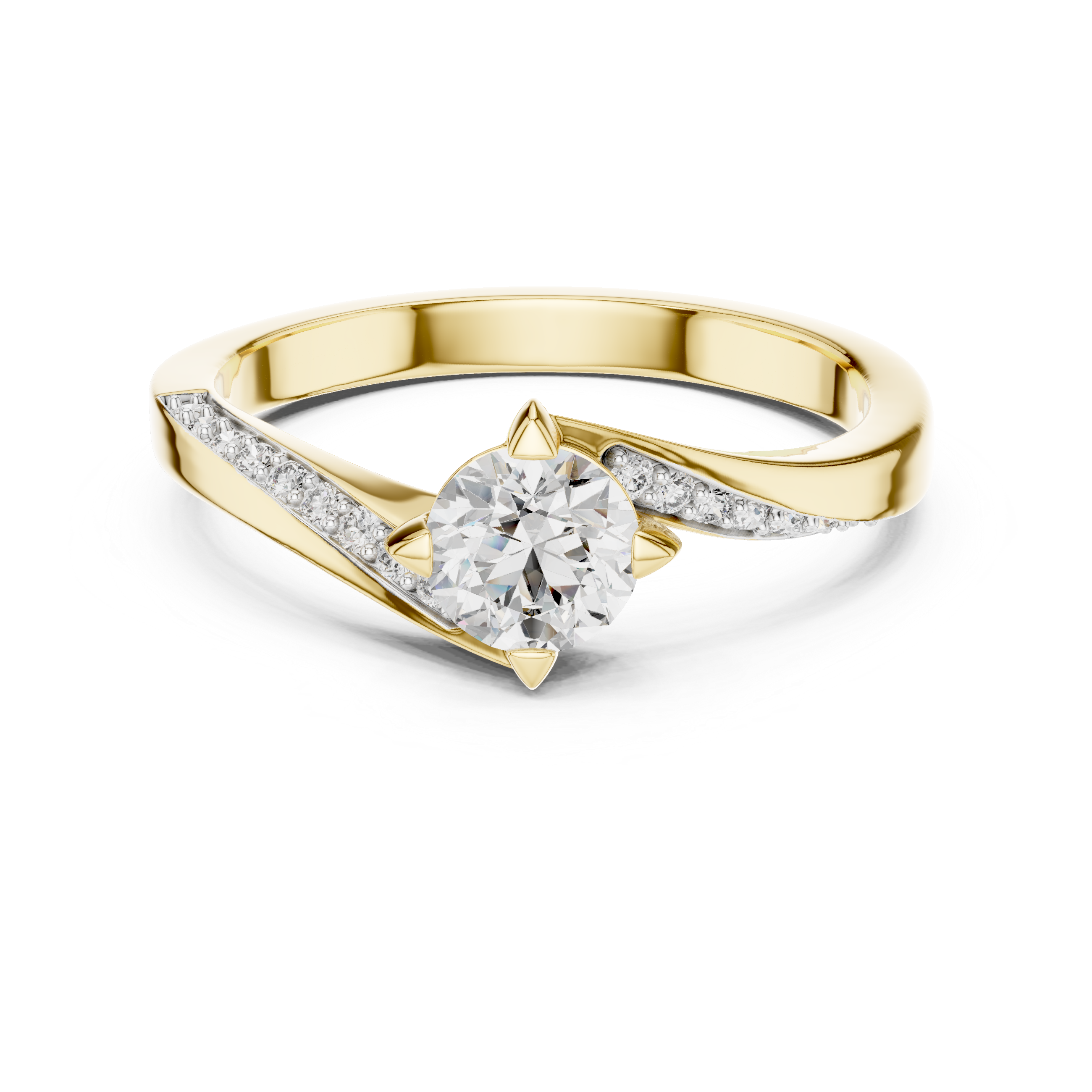 Lab-Grown Diamond Bypass Solitaire Ring
