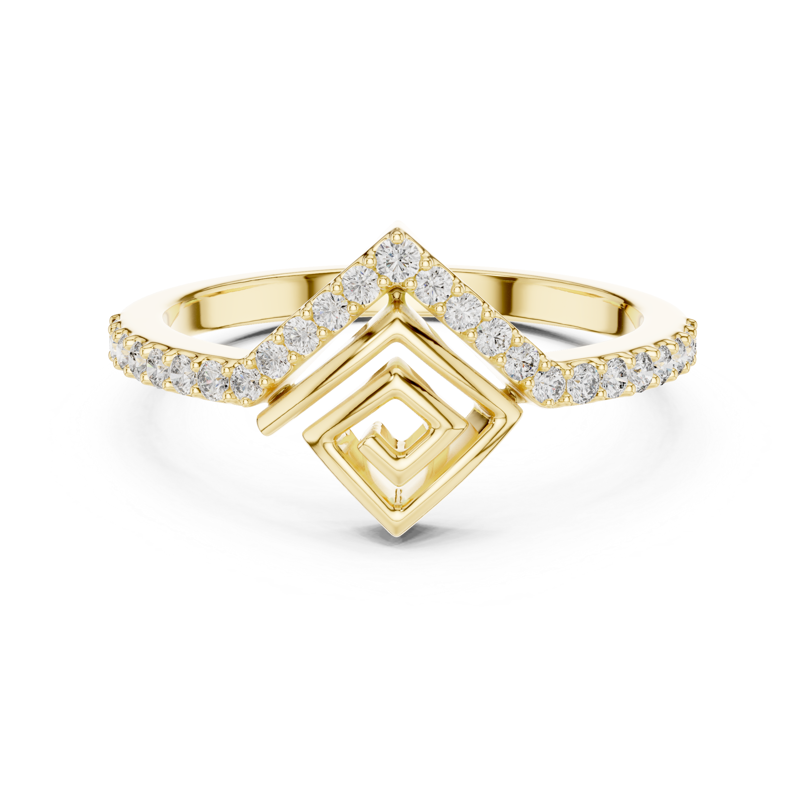 Diamond Shape Pavé Statement Ring