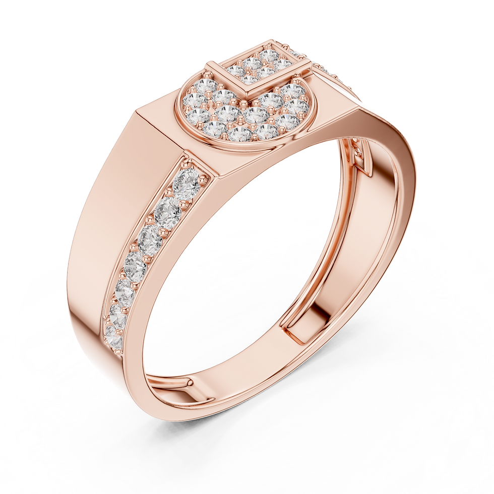 Thumbnail: Diagonal Pavé Diamond Cluster Ring