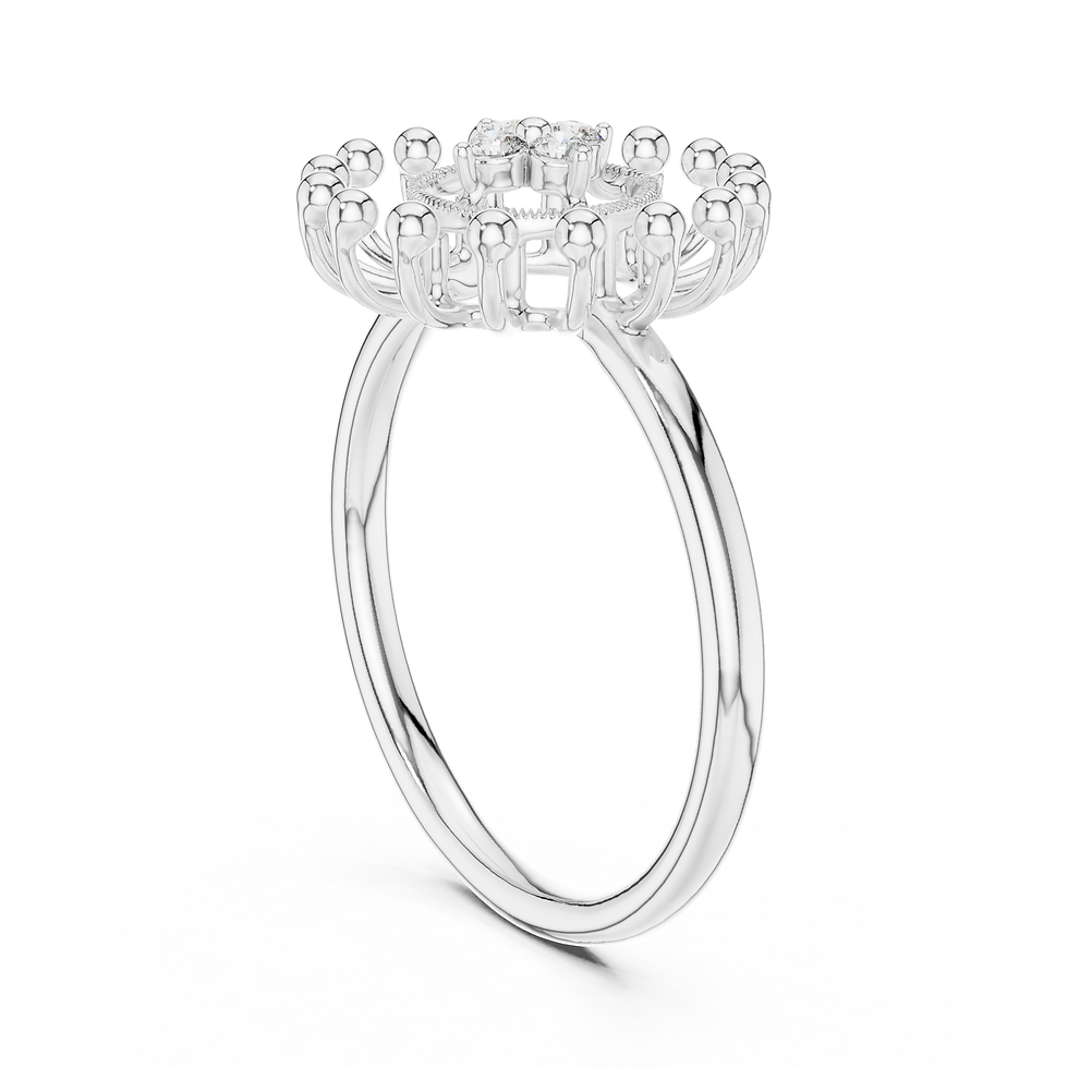 Thumbnail: Radiant Starburst Diamond Cluster Ring