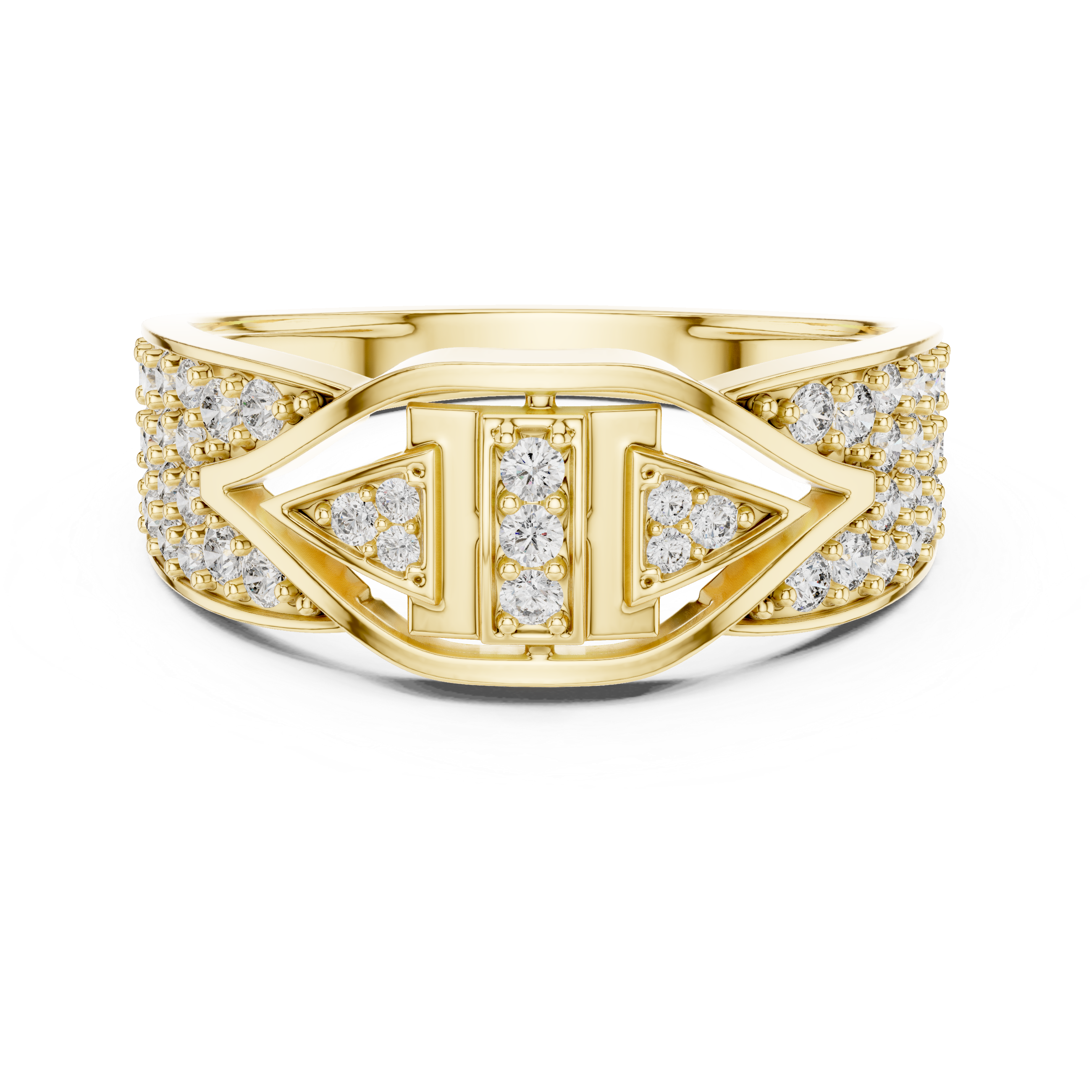 Pavé Diamond Chevron Crossover Ring