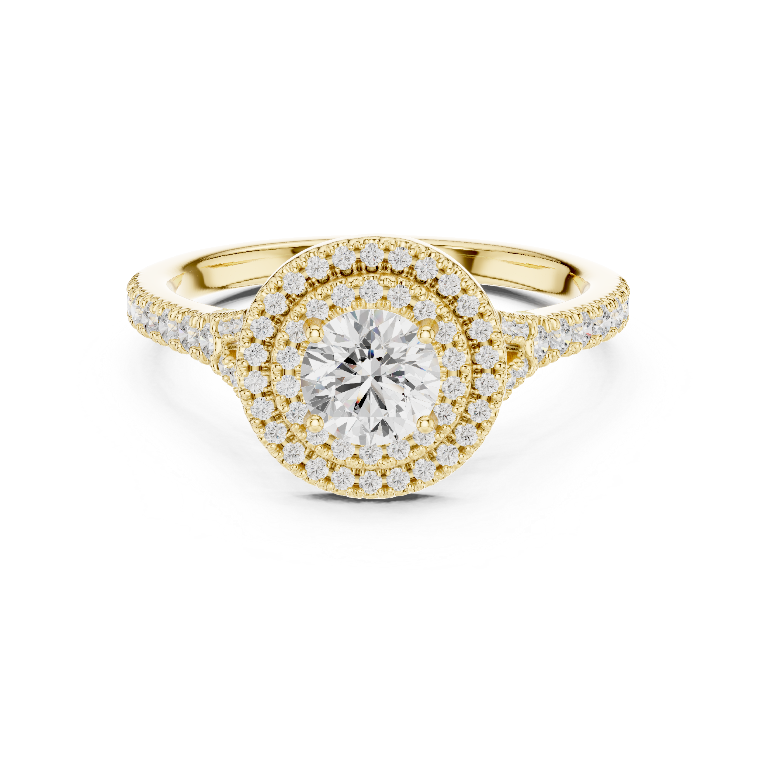 Pavé Cathedral Halo Diamond Ledis Ring