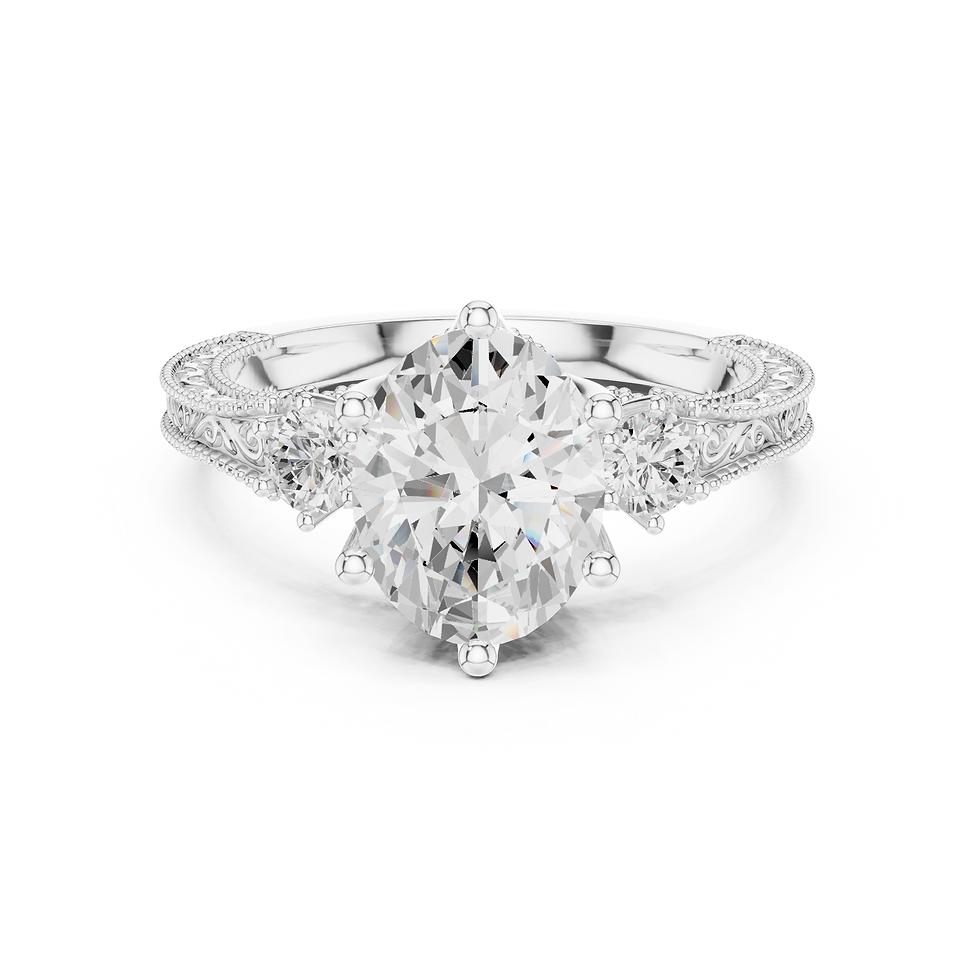 Thumbnail: Vintage Oval Diamond Ring
