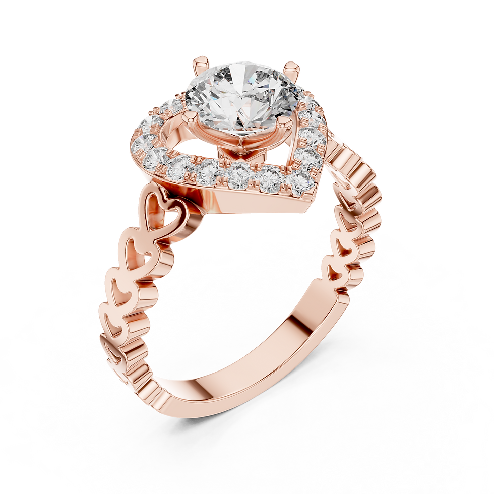 Thumbnail: Heart Halo Diamond Ring