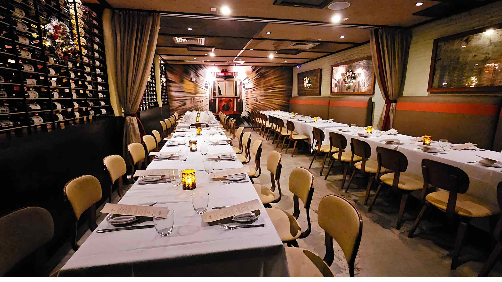 Sophisticated restaurant with private rooms in Soho, ideal for exclusive gatherings and celebrations.