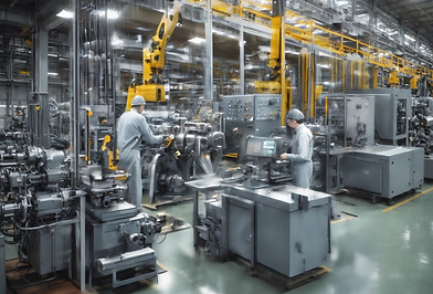 create an image that represents the development of the quality system in a manufacturing e