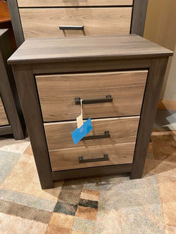 GRAY TWO TONE TALL NIGHTSTAND
