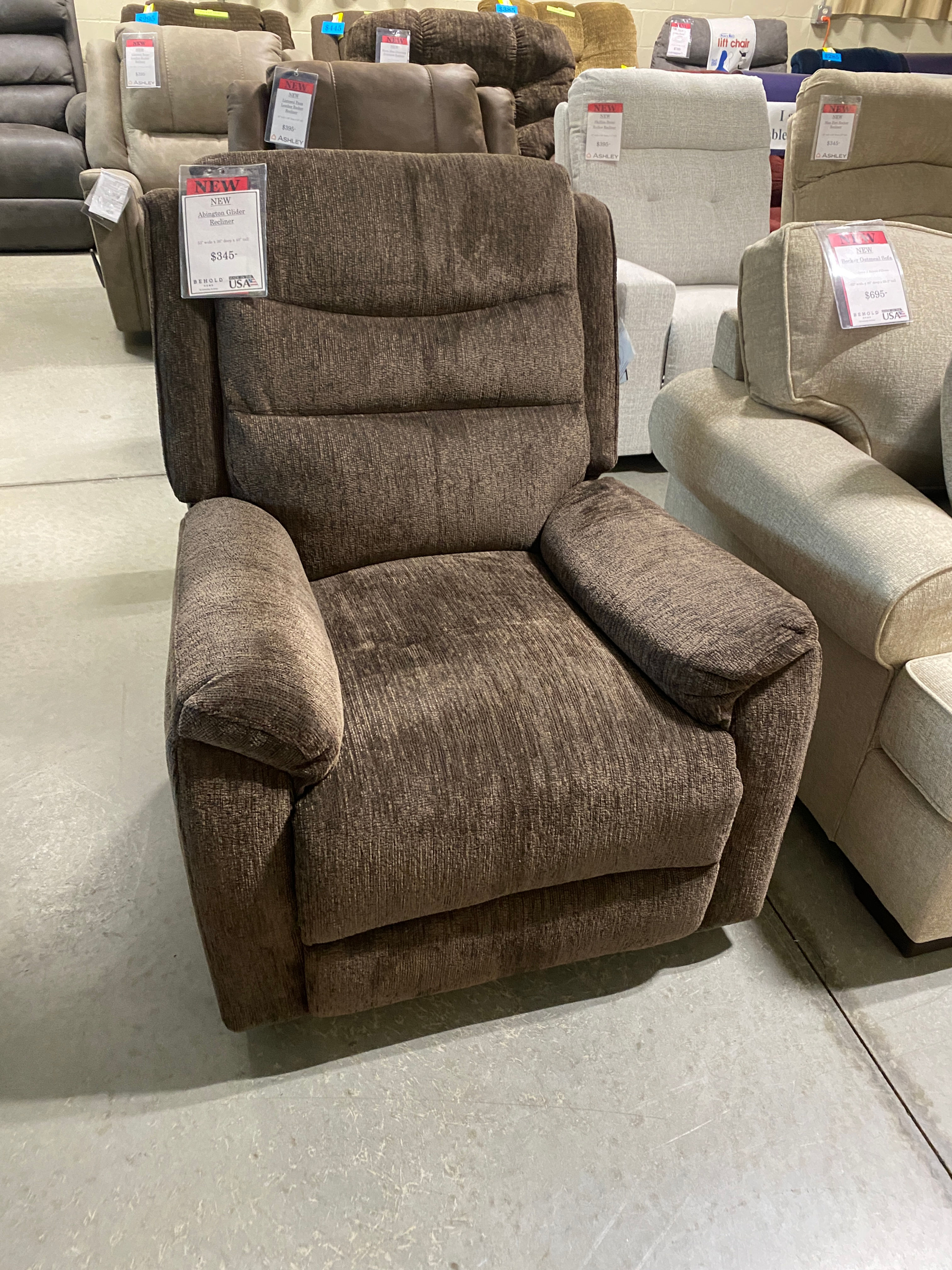 ABINGTON CHOCOLATE GLIDER RECLINER