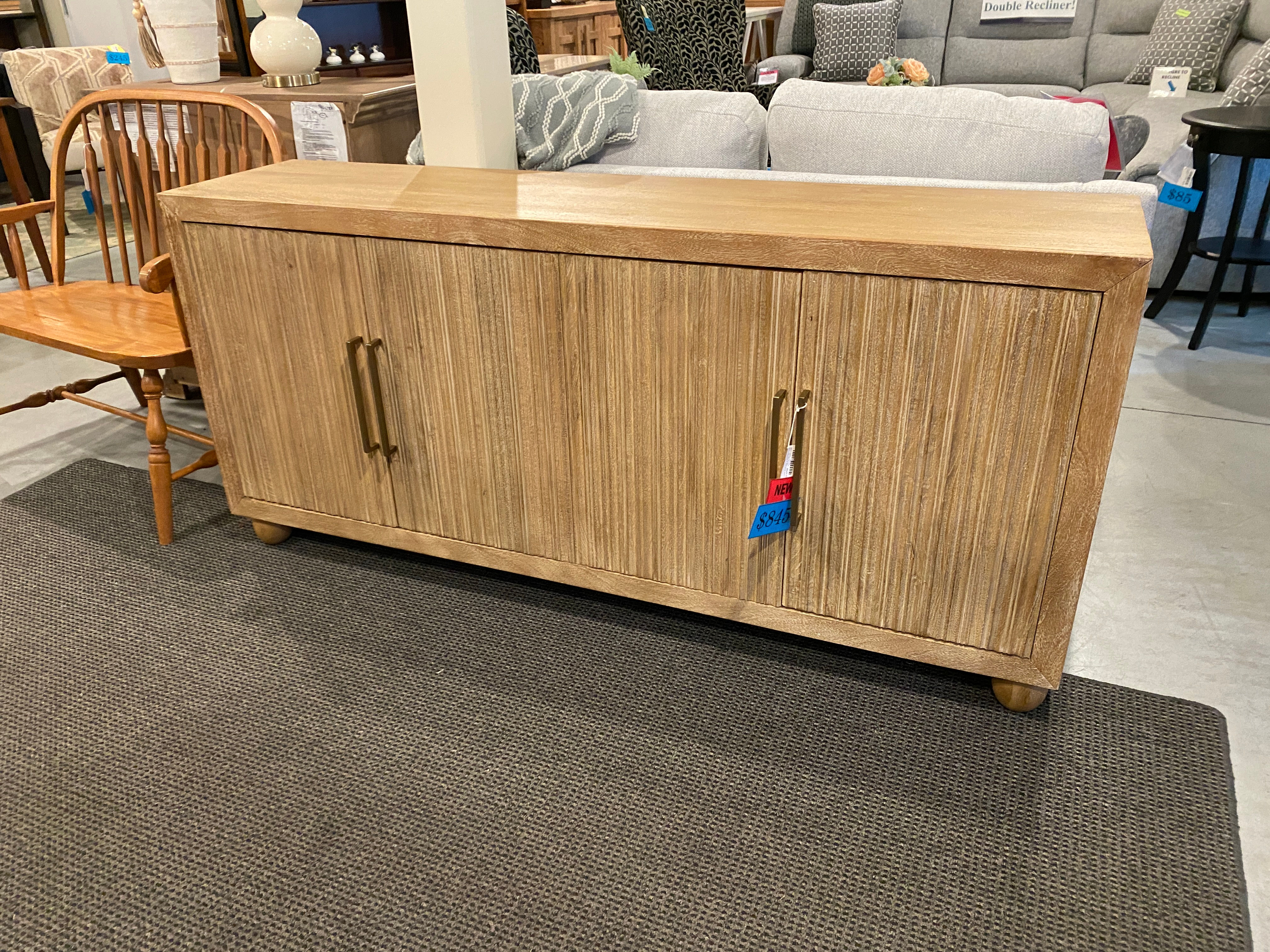 NIAM NATURAL MANGO WOOD CONSOLE WITH SOFT CLOSE DOORS