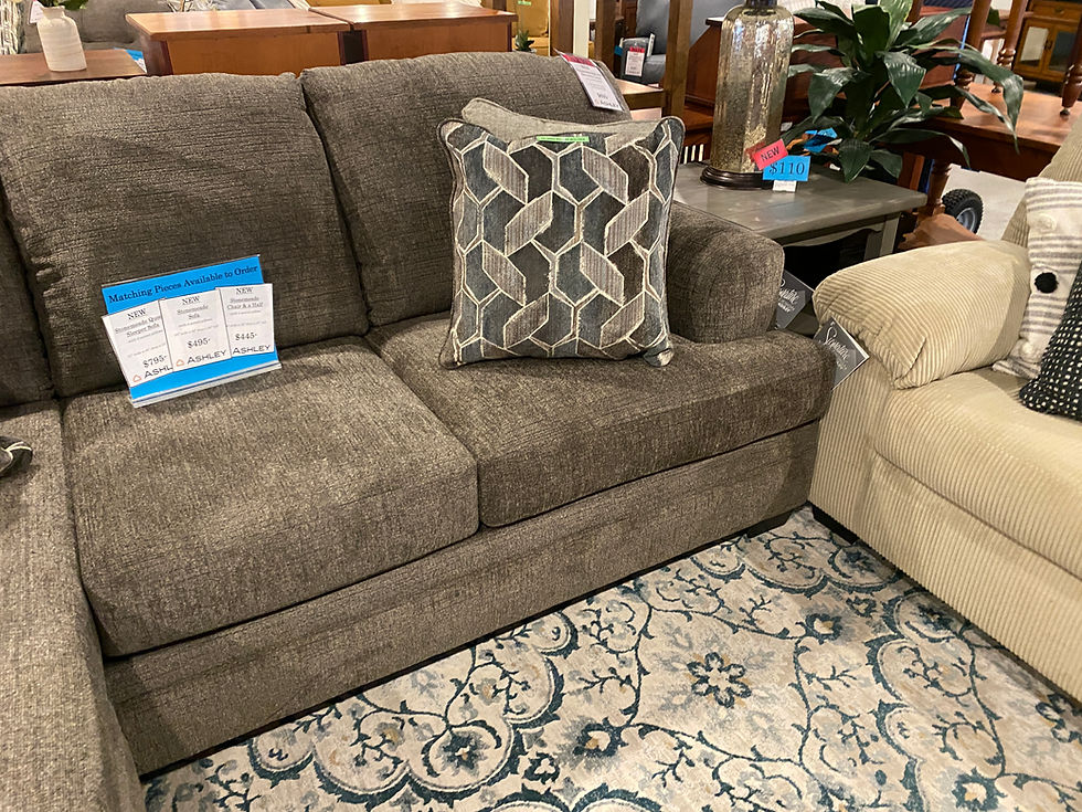 Thumbnail: STONEMEADE NUTMEG SOFA WITH REVERSIBLE CHAISE & 4 PILLOWS