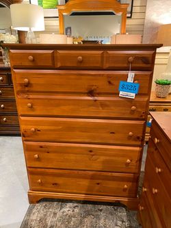 PINE FINISH CHEST OF DRAWERS
