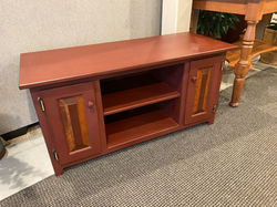 PRIMITIVE STYLE DARK RED TV STAND