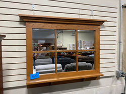 OAK WINDOW FRAME STYLE WALL MIRROR
