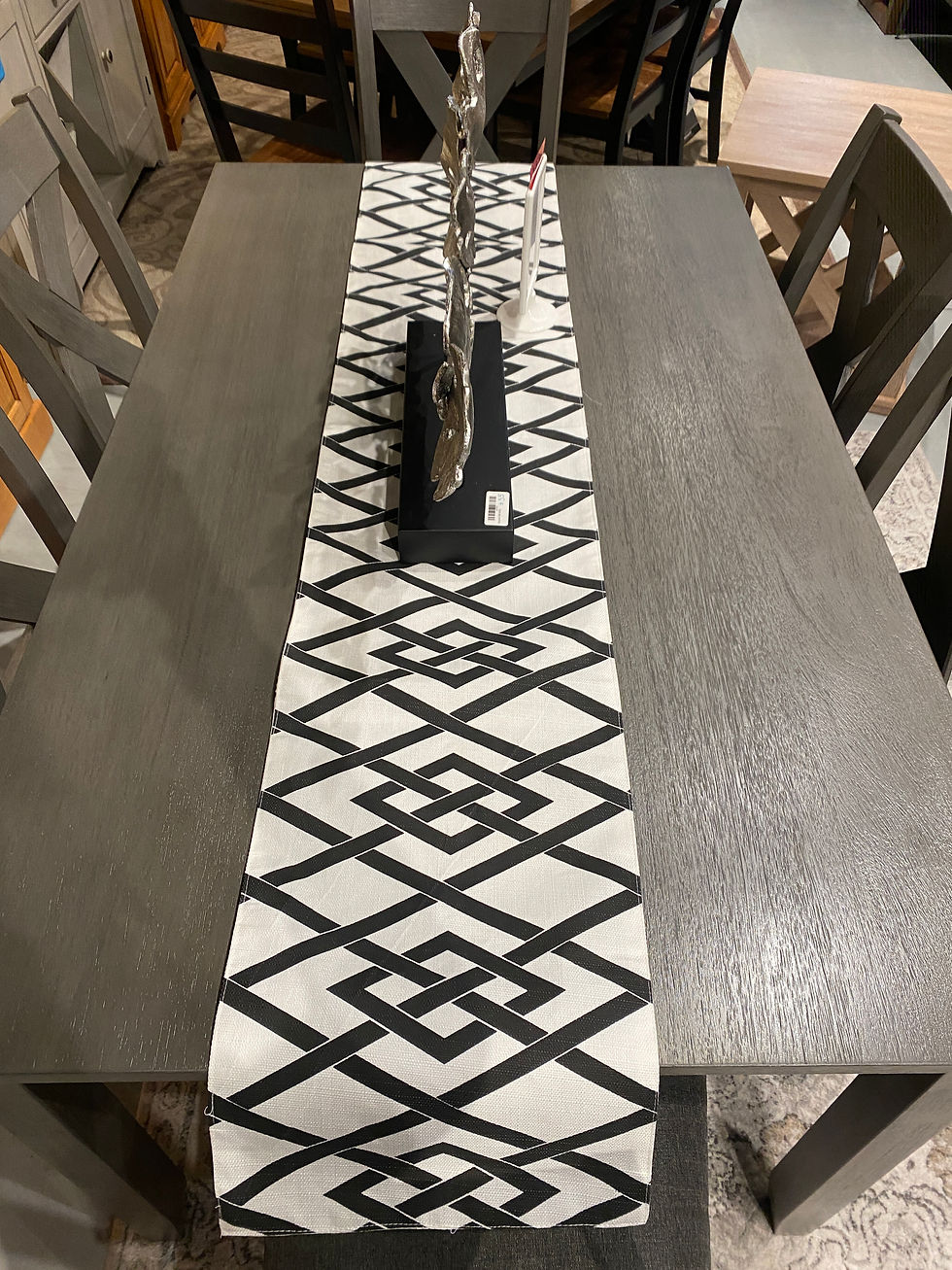 Thumbnail: CAITBROOK GRAY FINISH RECTANGLE TABLE & 6 X-BACK CHAIRS