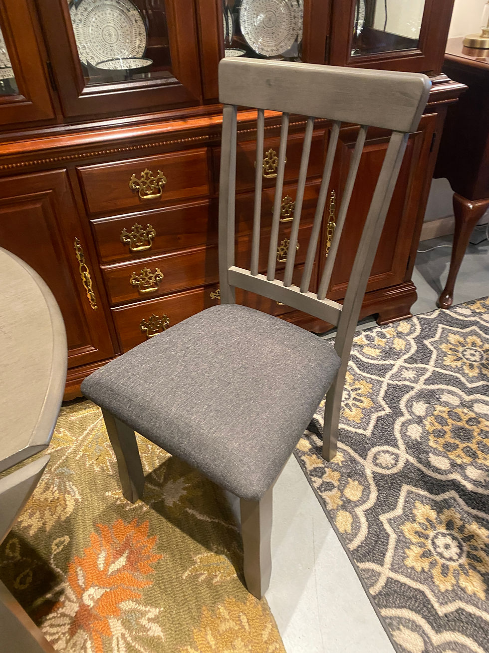 Thumbnail: SHULLDEN GRAY DROP LEAF DINING TABLE WITH 2 CHAIRS