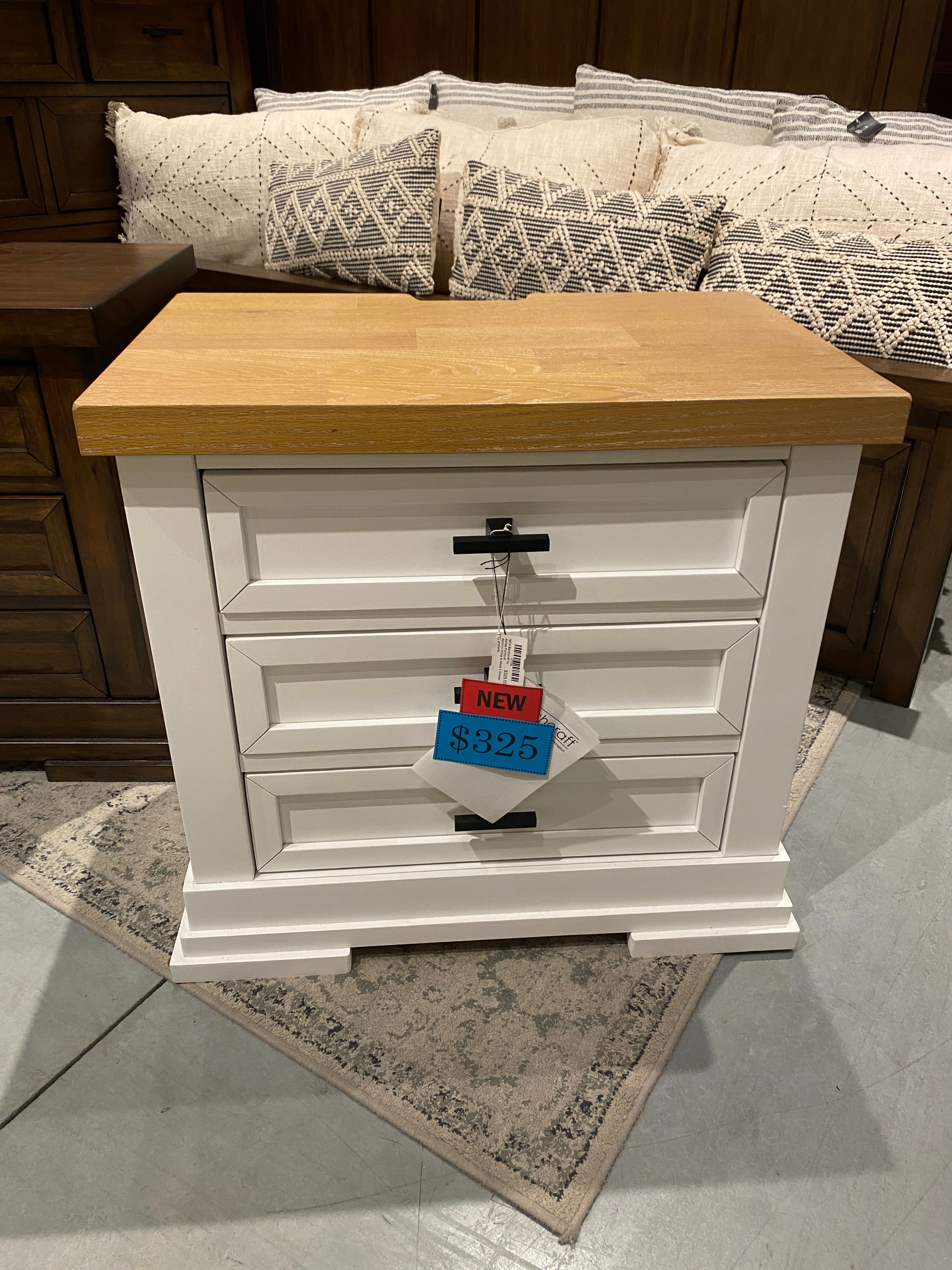 ASHBRYN WHITE & WOOD NIGHTSTAND