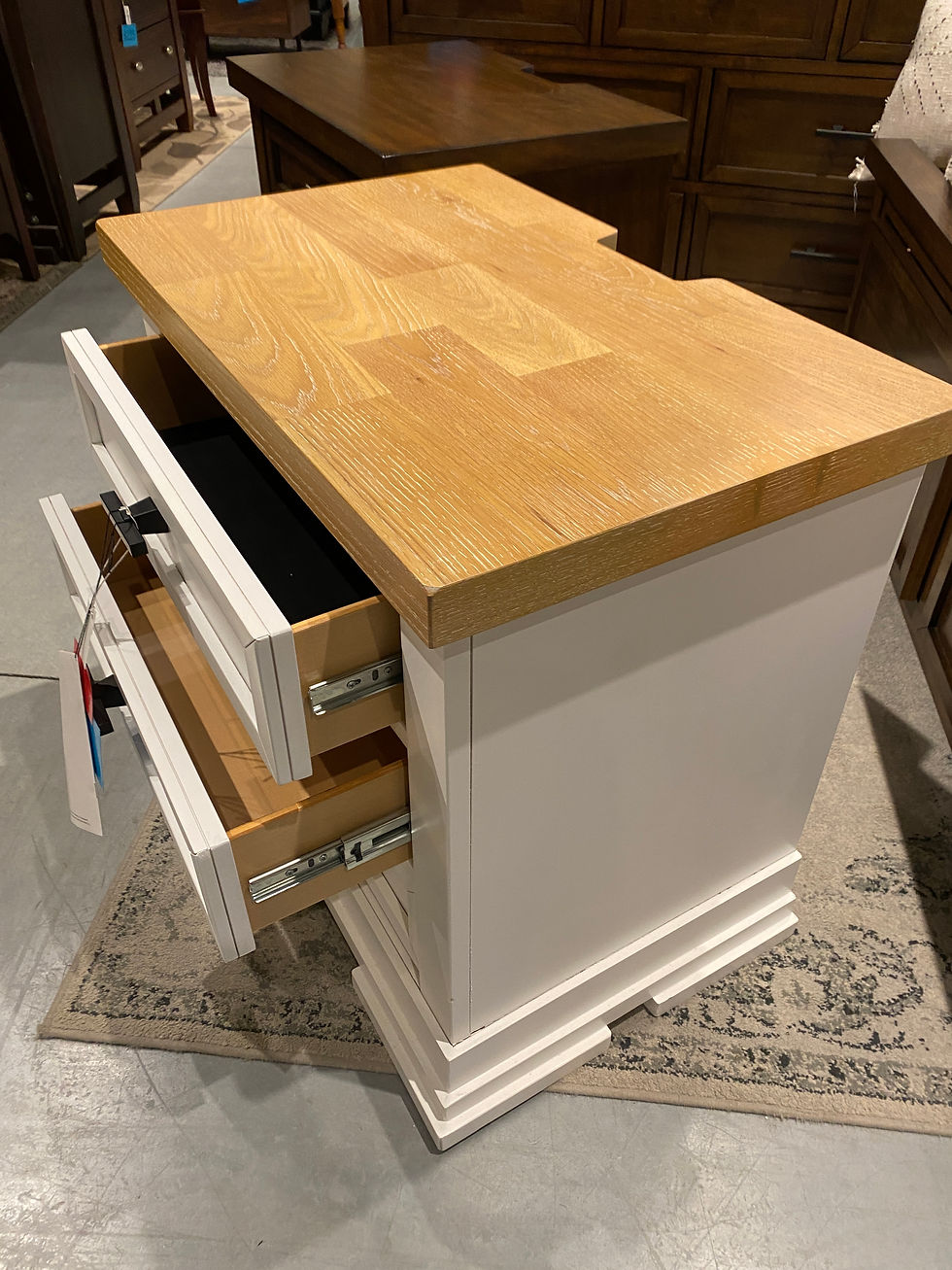 Thumbnail: ASHBRYN WHITE & WOOD NIGHTSTAND