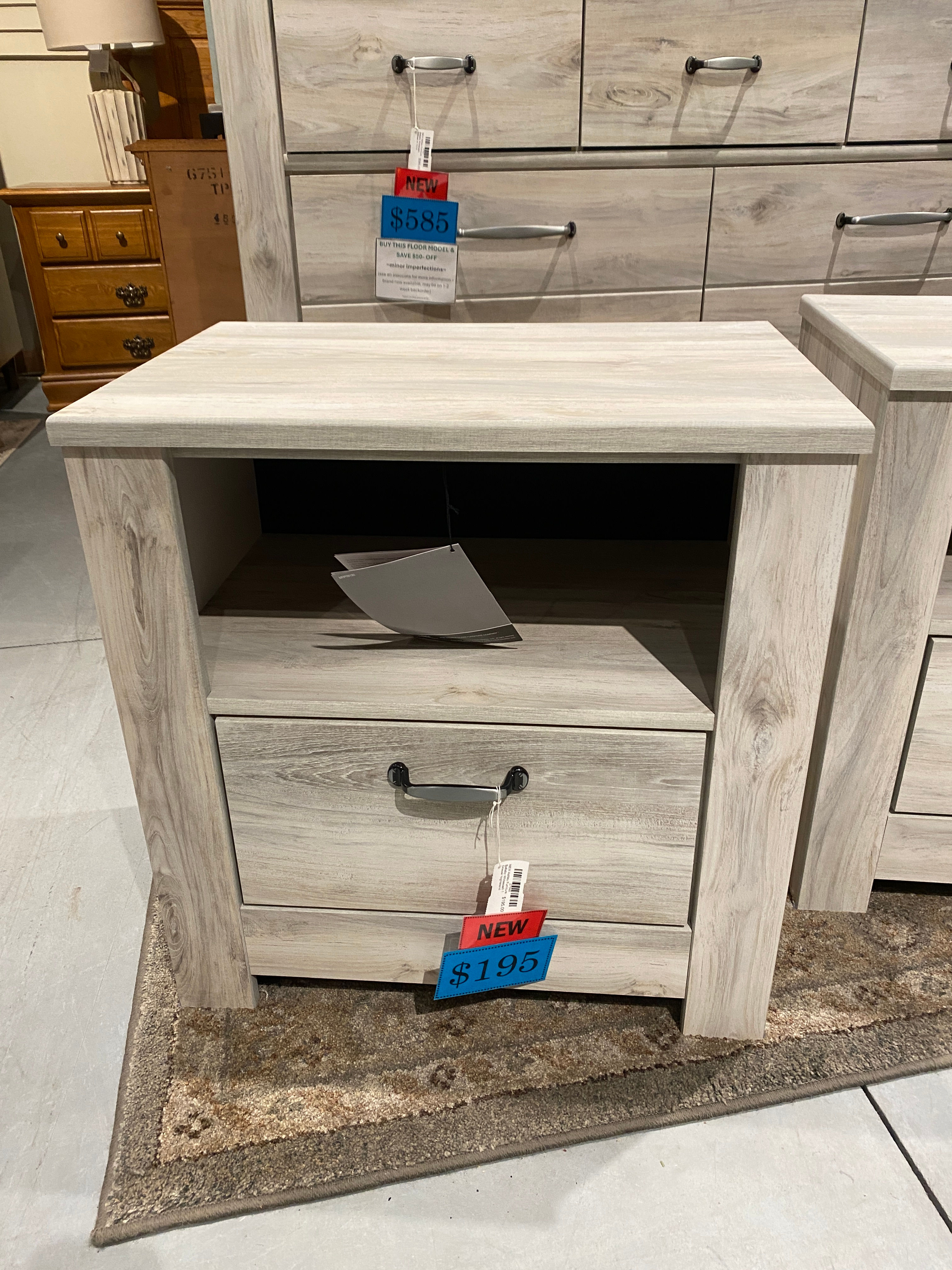 BELLABY WHITEWASH 1 DRAWER NIGHTSTAND