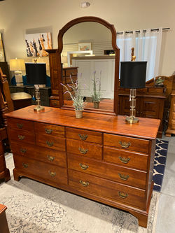 SOLID MEDIUM CHERRY DRESSER W/MIRROR