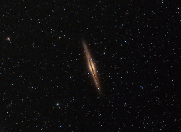 The edge-on spiral galaxy NGC 891 in the constellation Andromeda