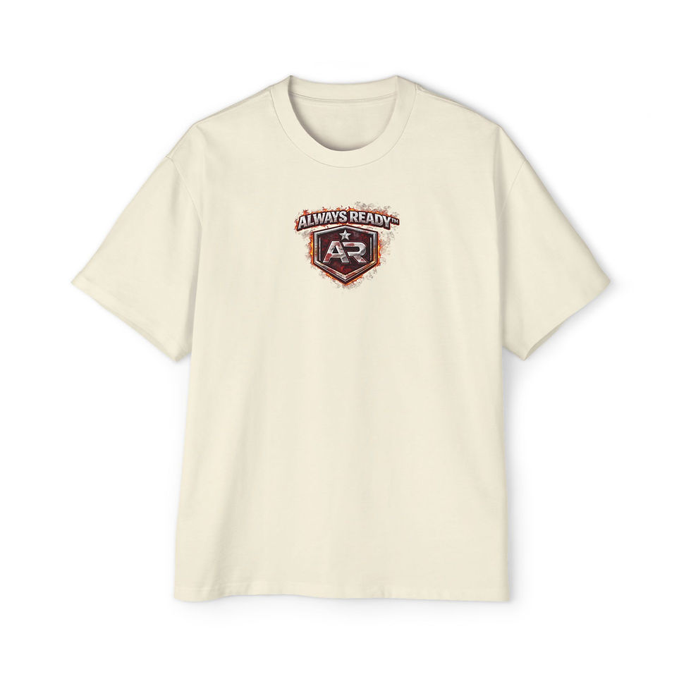 Thumbnail: Oversized Gym Tee "Stay Ready. No Excuses." Explosive Design
