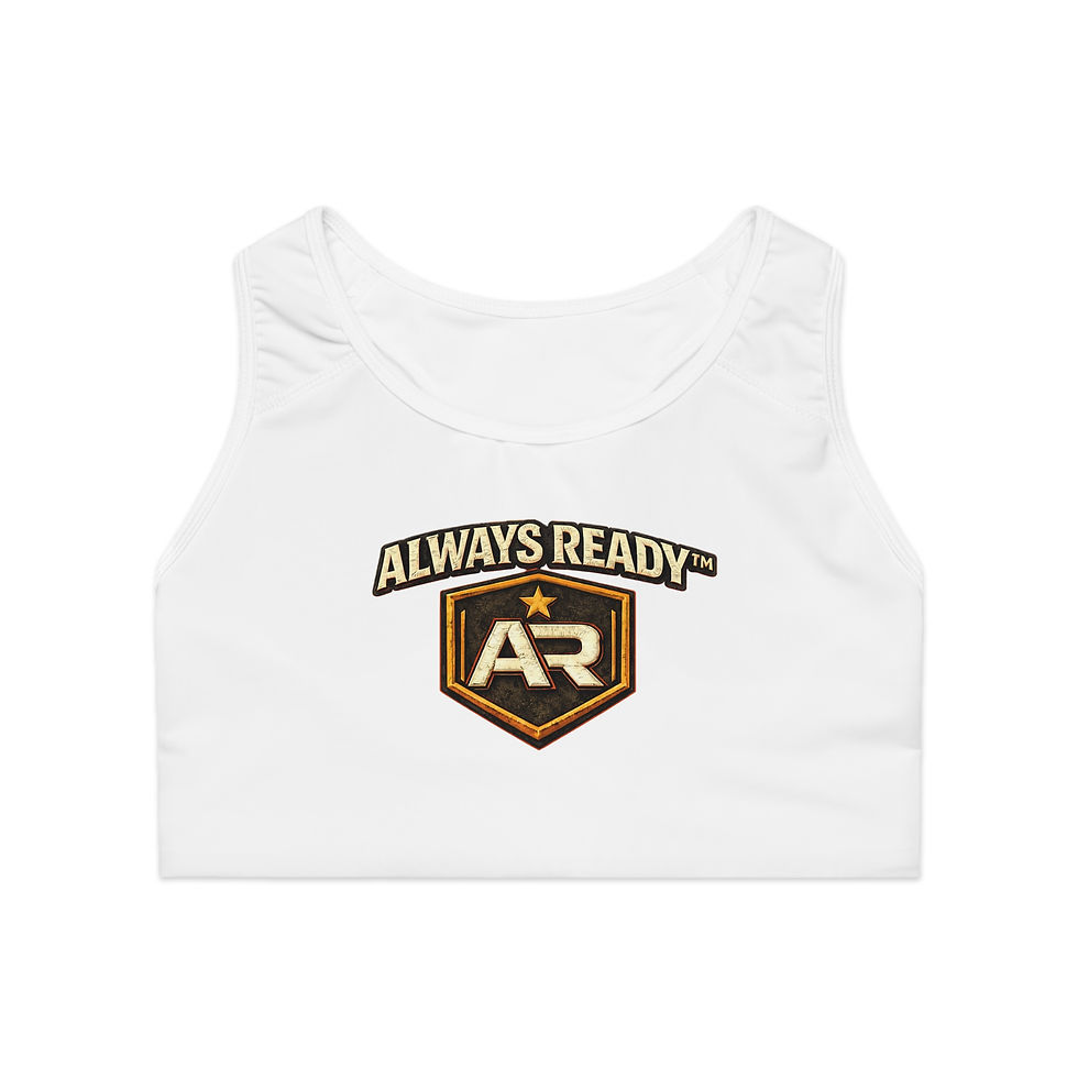 Thumbnail: Always Ready 'AR' Sports Bra — Iron Mind Athletic Crop Top