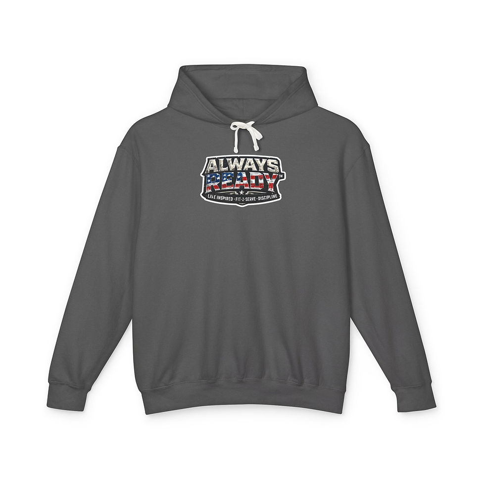 Thumbnail: ALWAYS READY™ Hoodie — Patriotic EMS/Firefighter Skull Hooded Sweatshirt