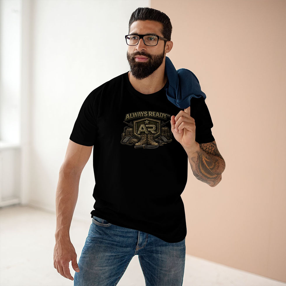 Thumbnail: ALWAYS READY™ Graphic Tee — Military-Inspired Vintage Crew & Readiness Shirt