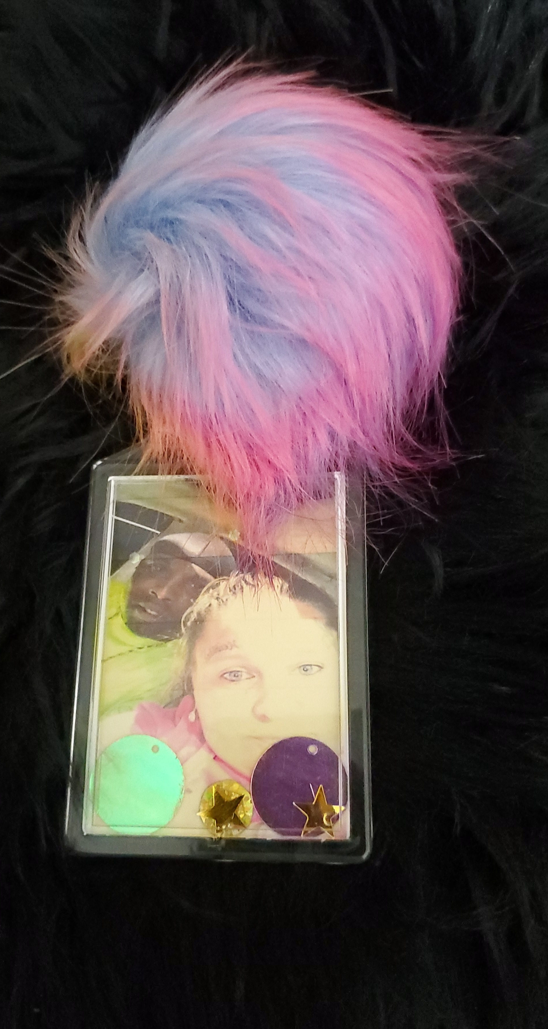 Picture Keychains With Fur Ball