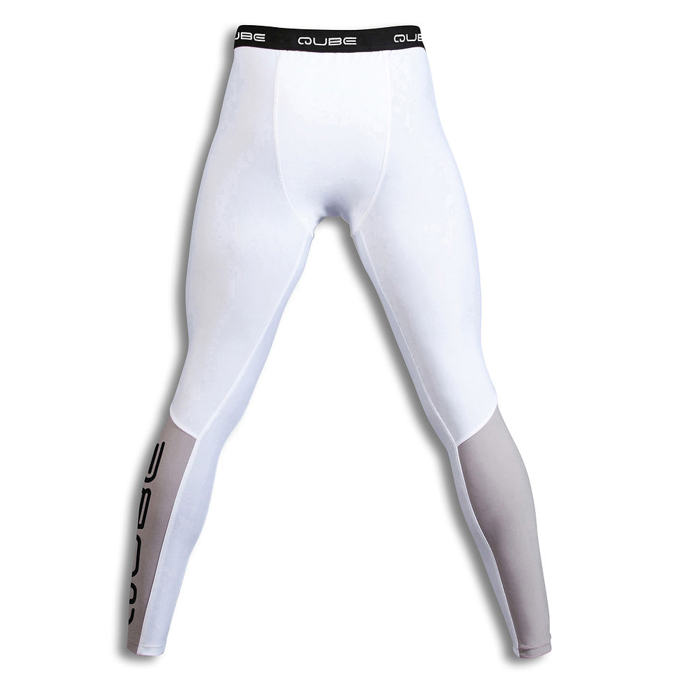 Thumbnail: Mens White/Grey Performance Compression Pants