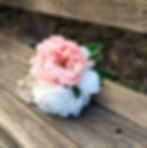 Blushing Moon Peony flower girl posy with pink and white faux peonies