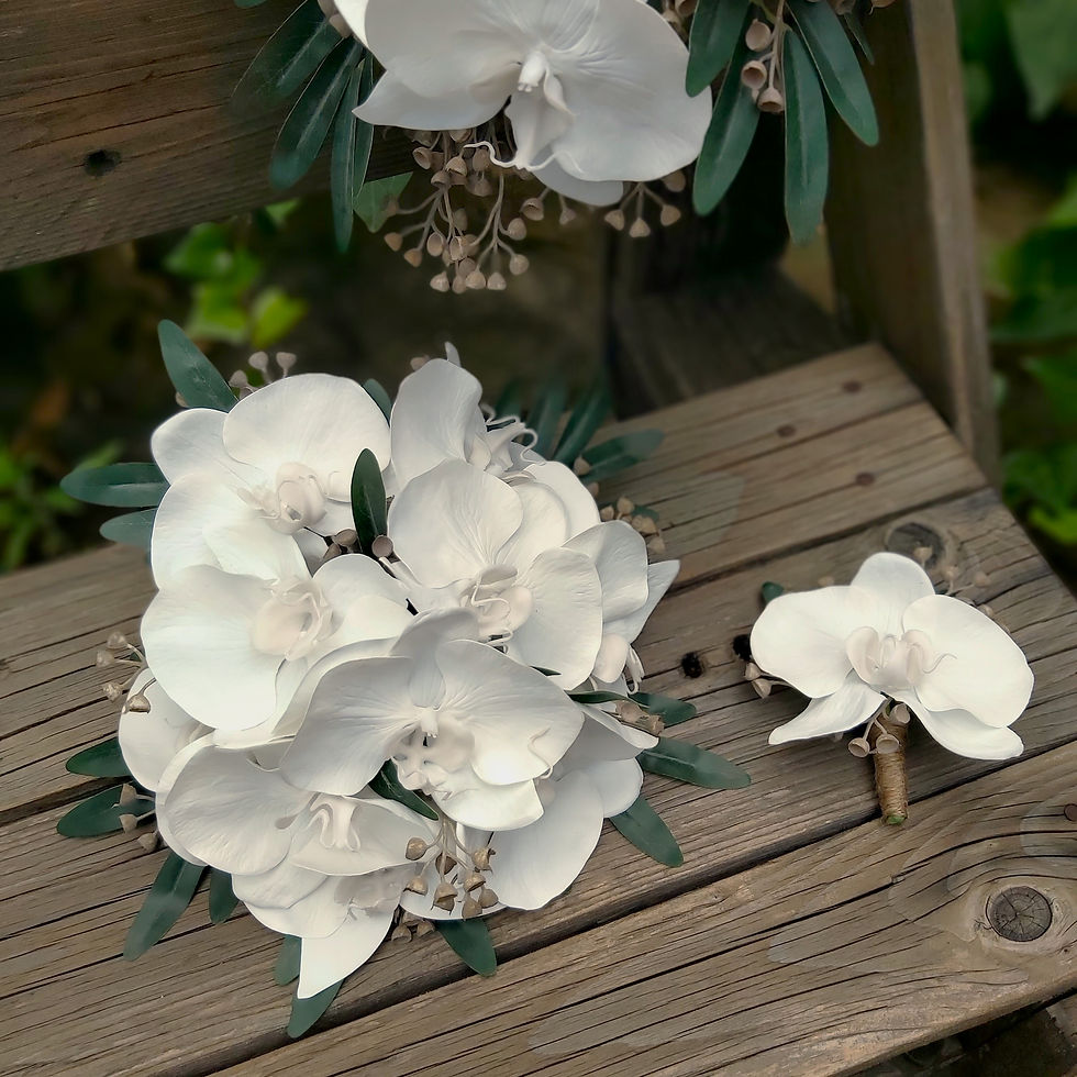 Thumbnail: Buttonhole - Phalaenopsis Orchid and eucalyptus Collection