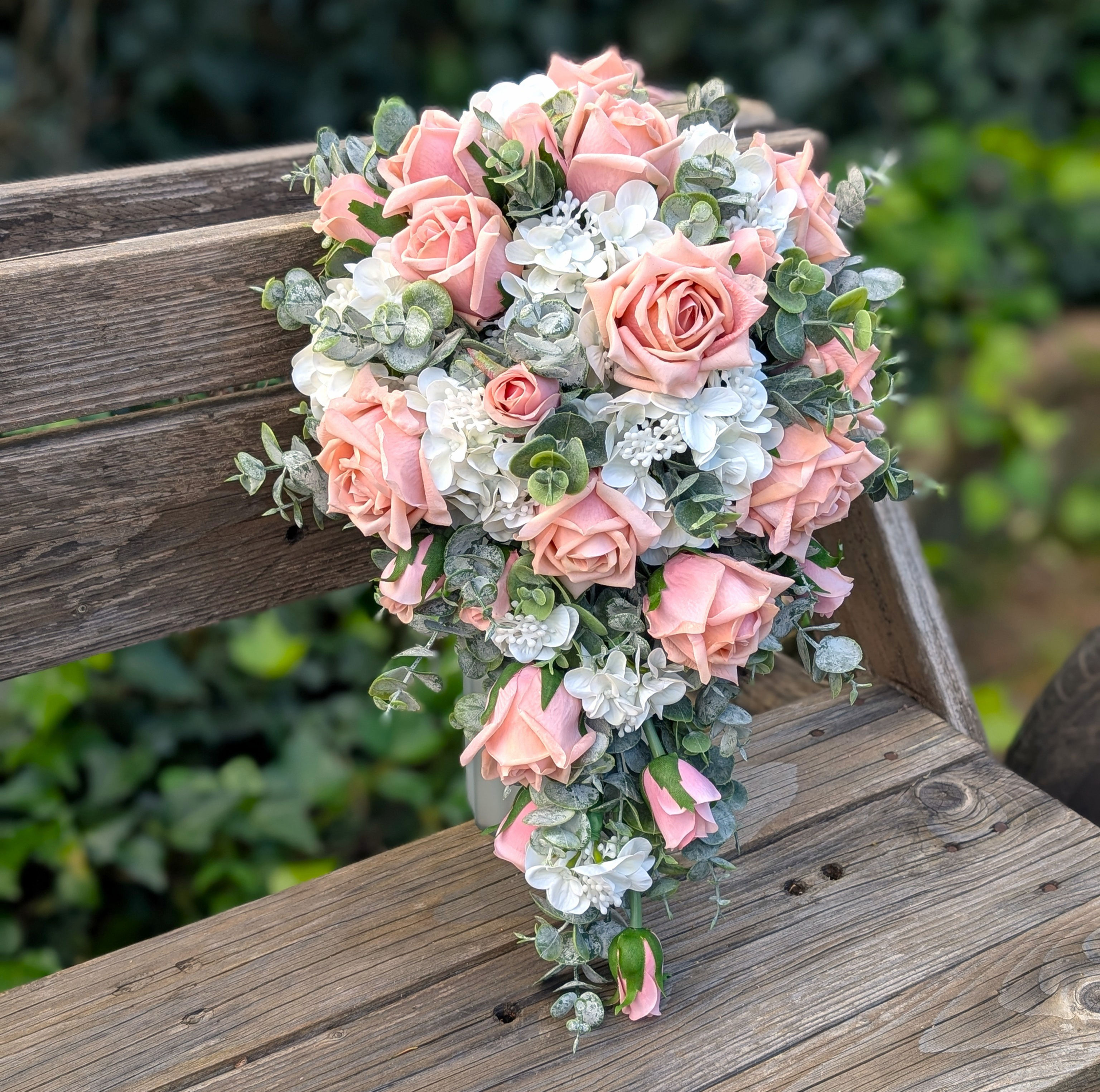 Bridal Bouquet - Trailing - Peaches & Cream Collection