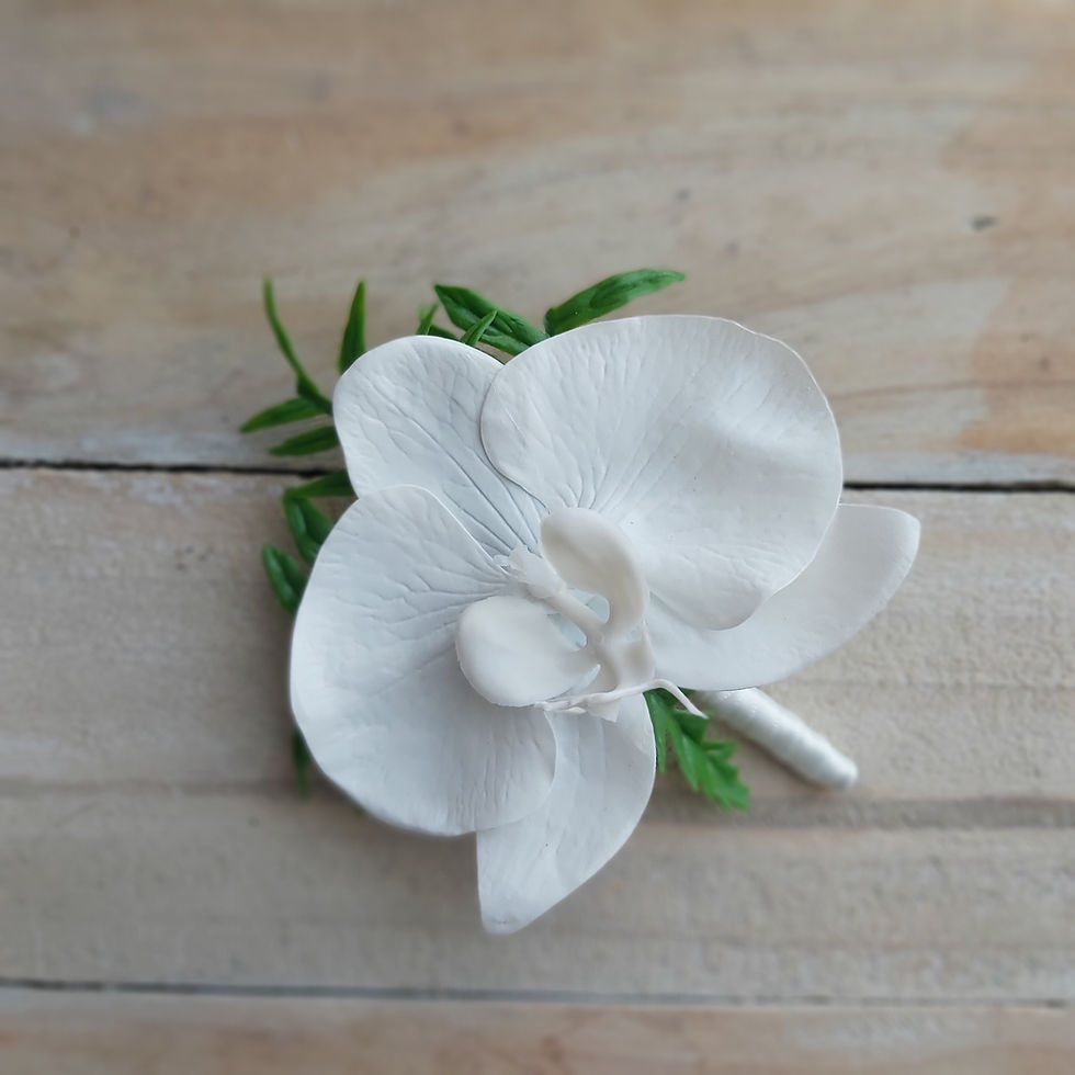Thumbnail: Buttonhole - Phalaenopsis Orchid and fern Collection