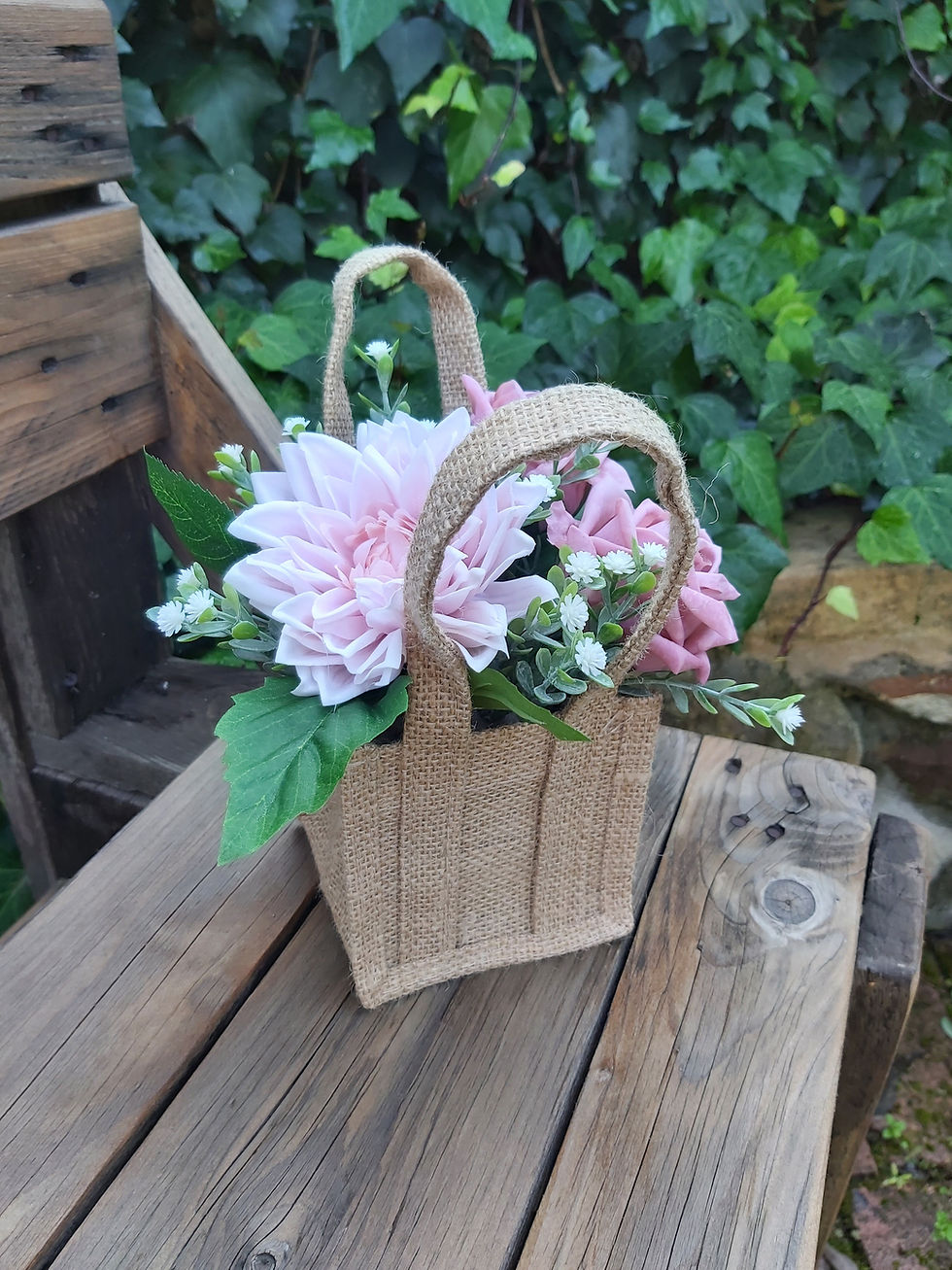 Thumbnail: Flower Girl Basket -  Dusty Pink Dahlia Collection