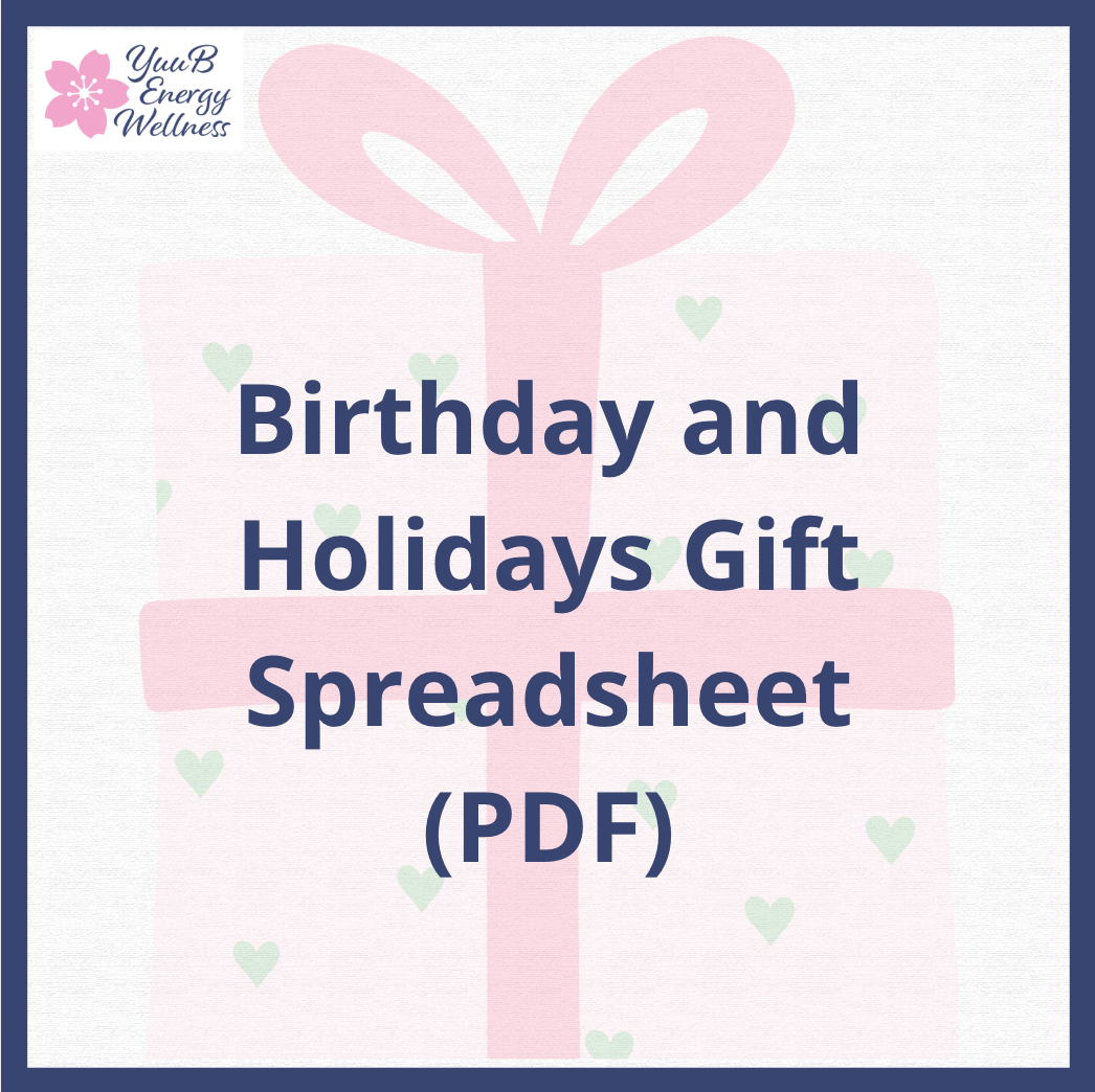 Birthday & Holiday Gifts Spreadsheet