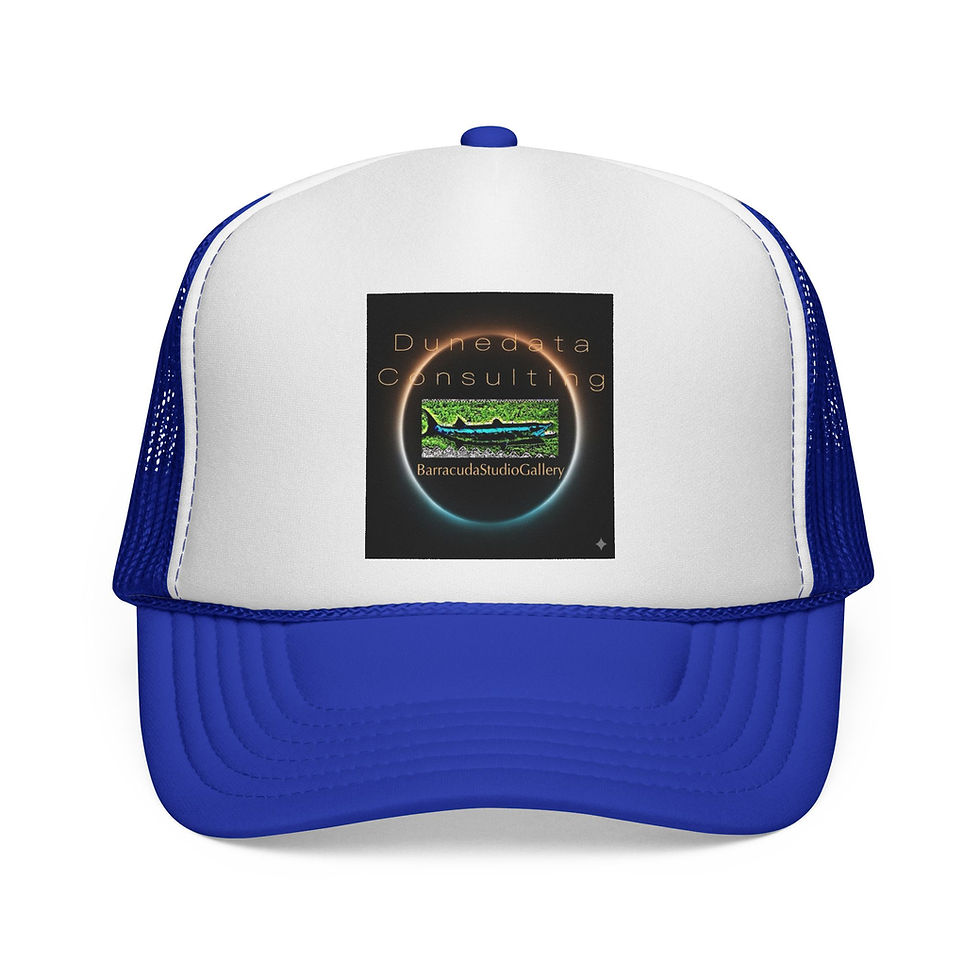 Thumbnail: Trucker Cap — Sunrise Landscape Logo Hat (Dunedata Consulting)
