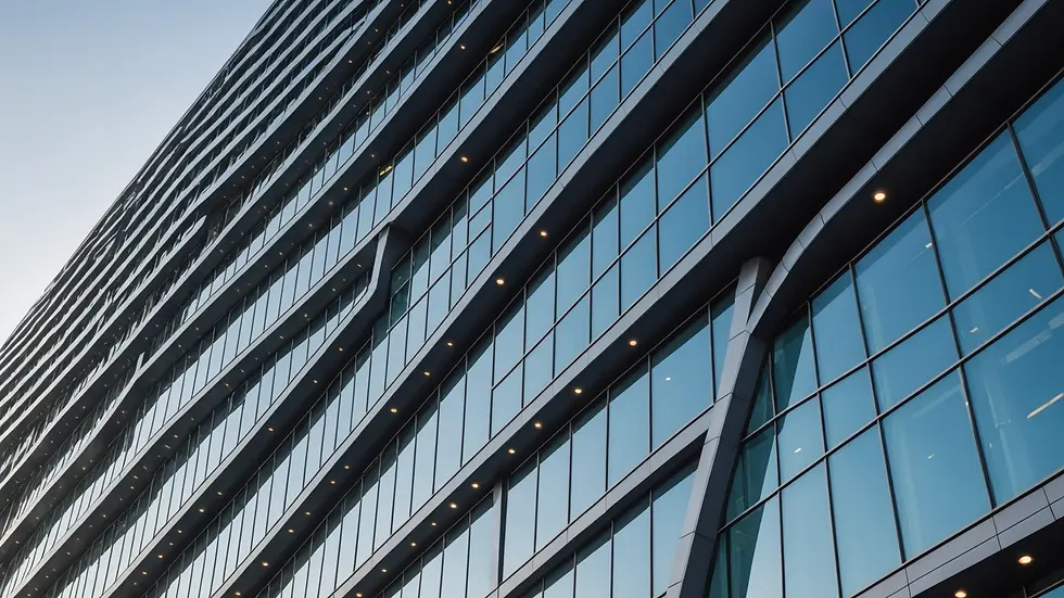 Close-up view of a modern architectural building representing innovation in finance