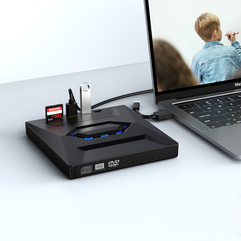 Thumbnail: 5-in-1 USB 3.0 Type-C External DVD Drive for Laptops