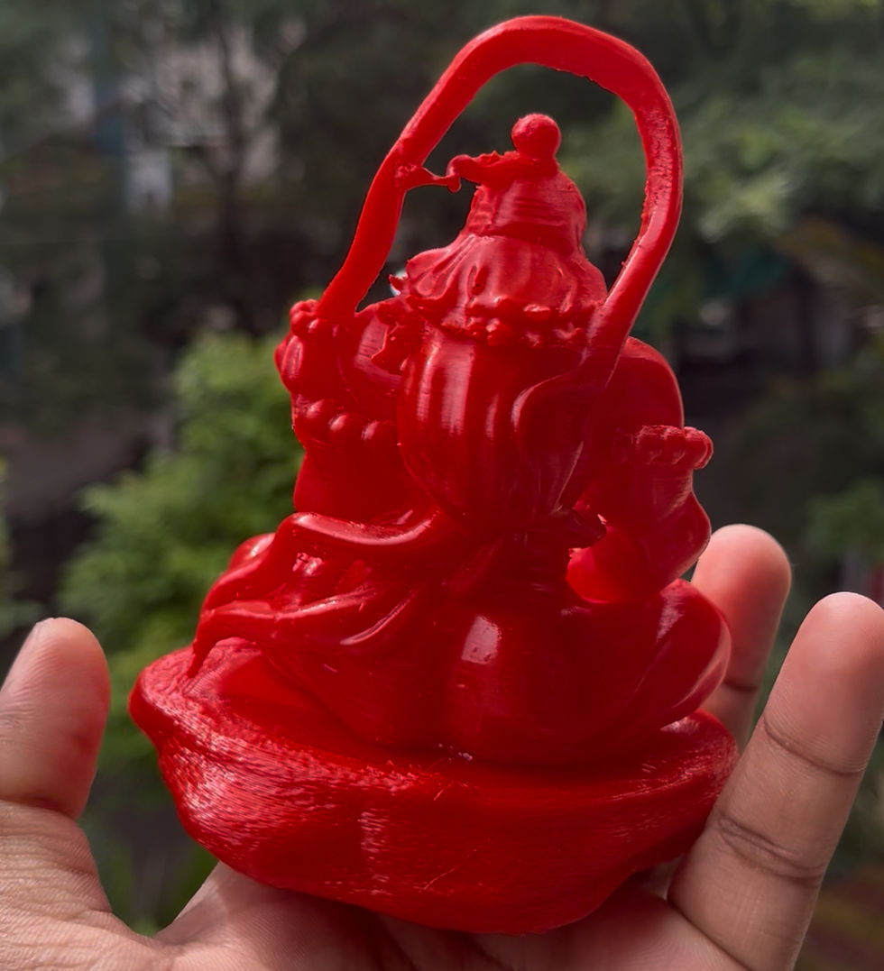 Thumbnail: Meditating Hanumanji - Red - 10cm