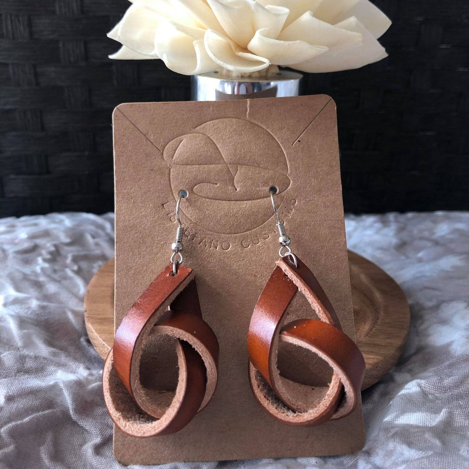 Leather Knot Earrings