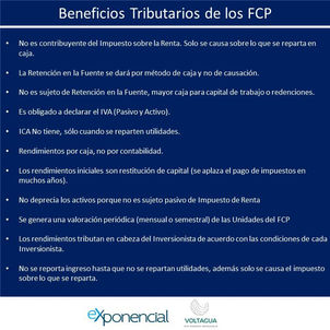 ¿Cuáles son los beneficios tributarios de un FCP?